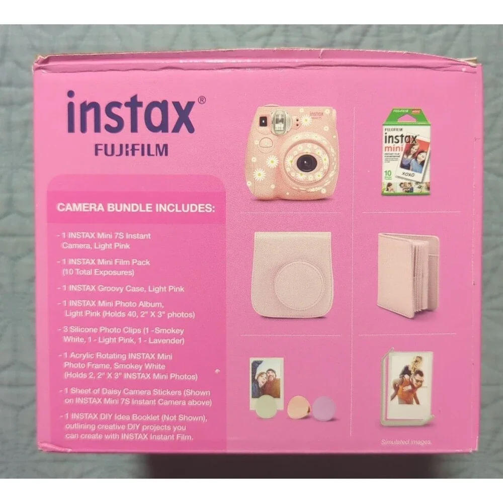 Fujifilm Instax Mini 7S Instant Light Pink Camera Bundle Tested and Works